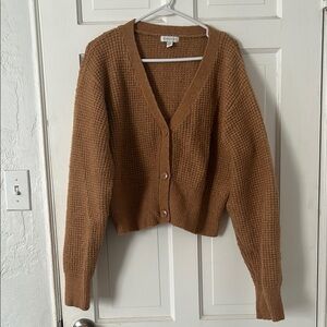 Topshop Tan Button-Up Cardigan